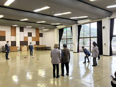 ボッチャ体験の様子